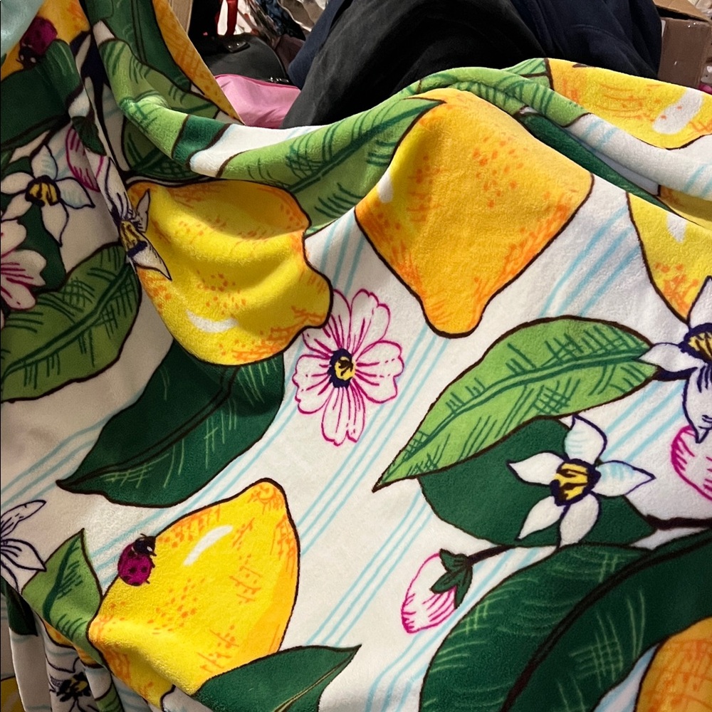 Vera Bradley Lemon Floral Throw Blanket